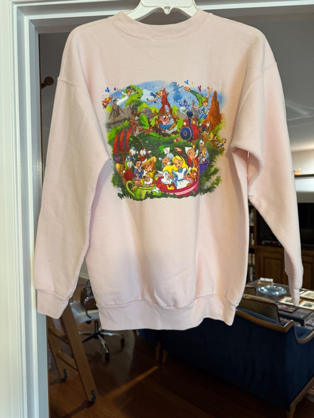 Vintage, Disney Pink Crewneck Sweatshirt with Mickey Tag, size S - Picture 3 of 5